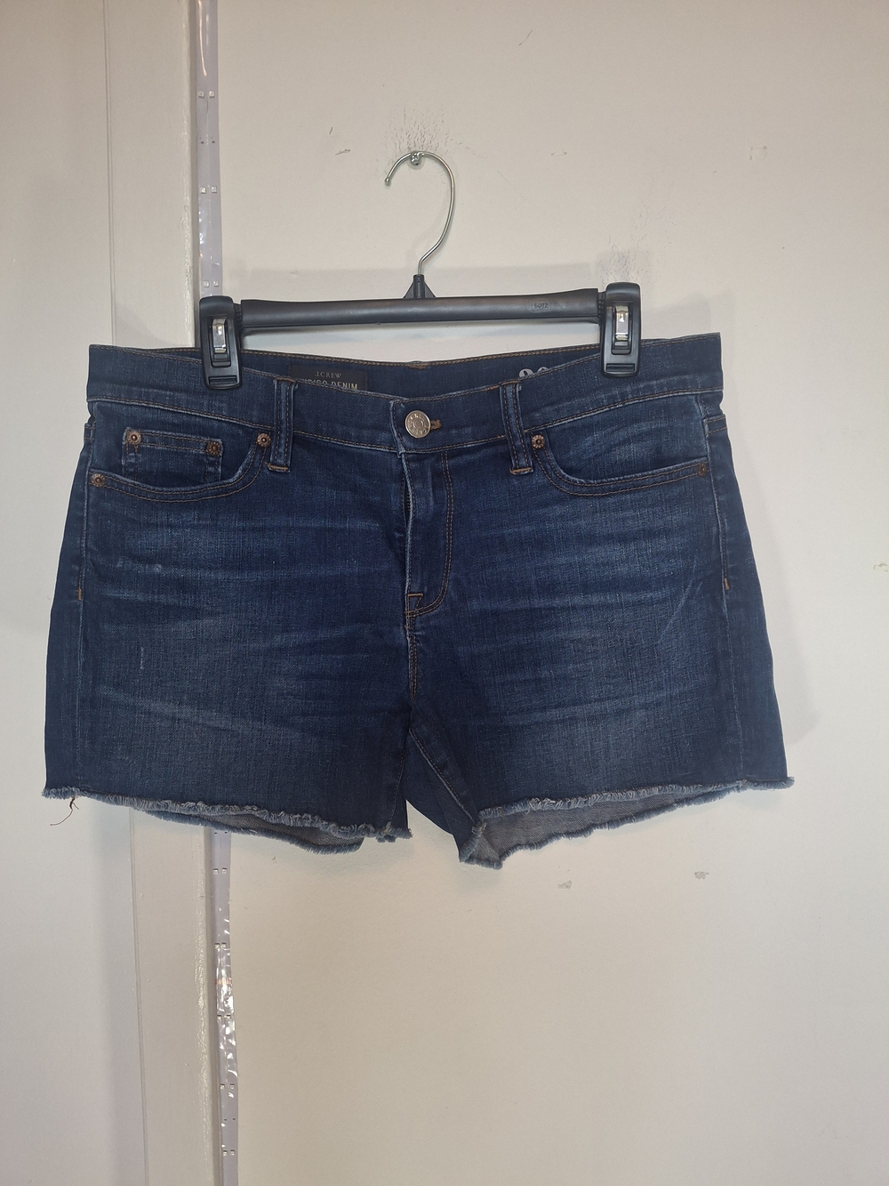 Women’s Dark Wash Denim Cutoff Shorts with Frayed Hem